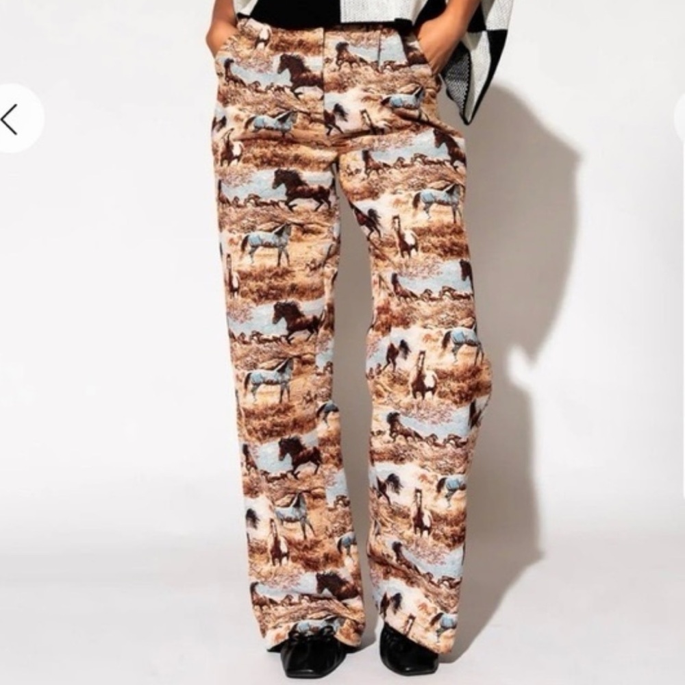 Dressed In LALA Untamed Horse Jacquard Pant Large